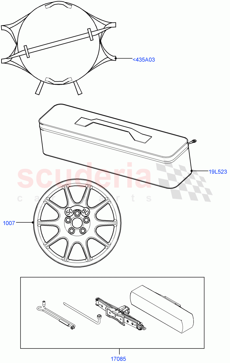 Accessory Wheels(Spare wheel kit) of Land Rover Land Rover Range Rover (2012-2021) [3.0 DOHC GDI SC V6 Petrol]