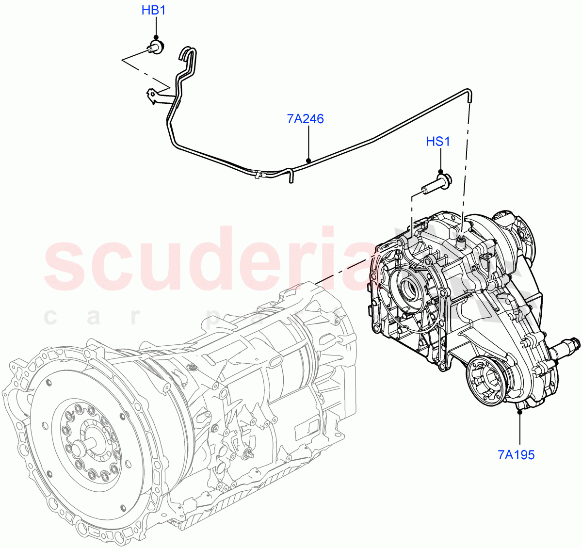 Transfer Drive Case (Solihull Plant Build) (With 1 Speed Transfer Case) ((V) FROMHA000001) of Land Rover Land Rover Discovery 5 (2017+) [3.0 DOHC GDI SC V6 Petrol]