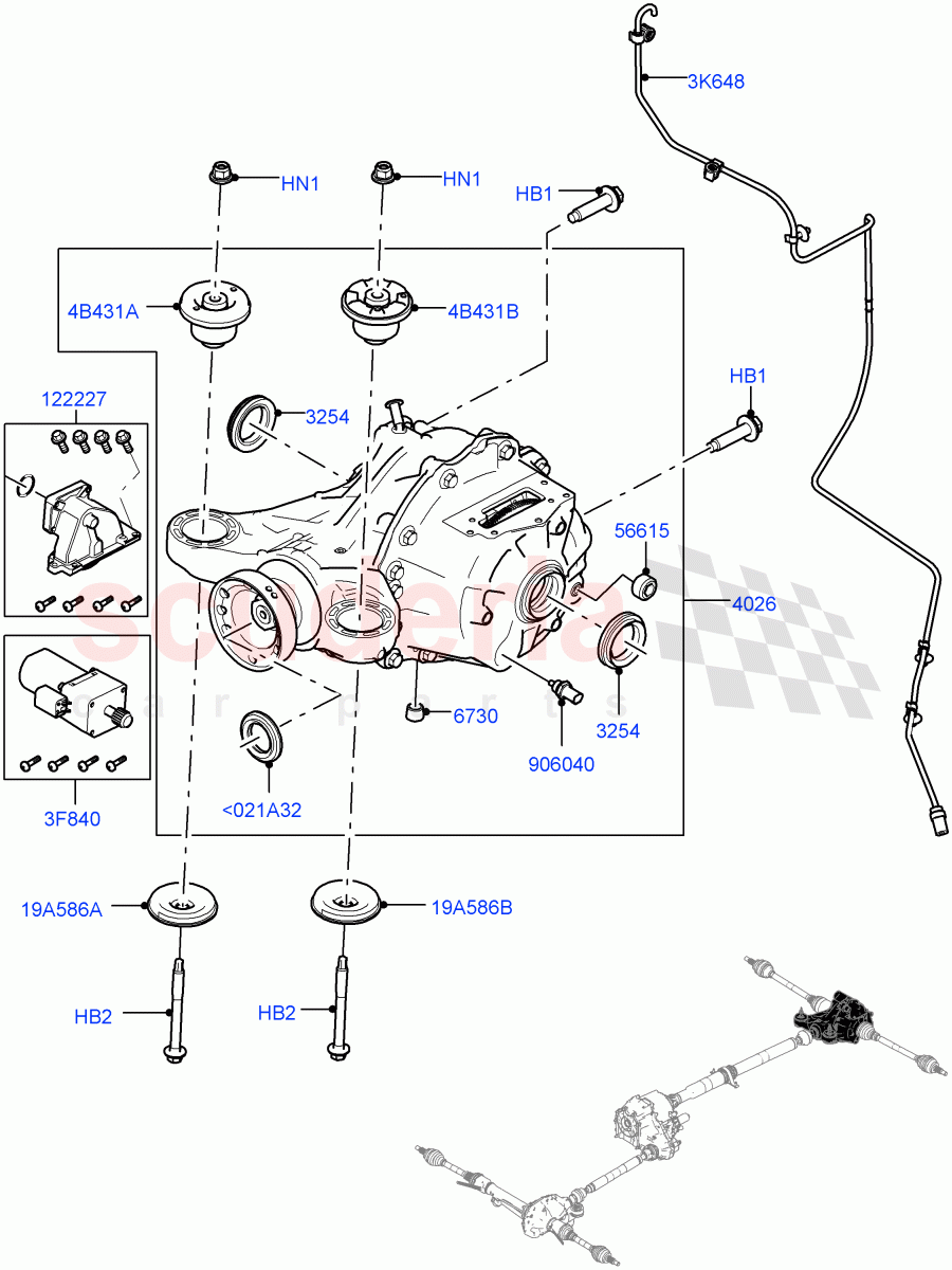 Rear Axle(Torque Vectoring By Braking (TVBB))((V)TOL2999999) of Land Rover Land Rover Defender (2020+) [3.0 I6 Turbo Petrol AJ20P6]