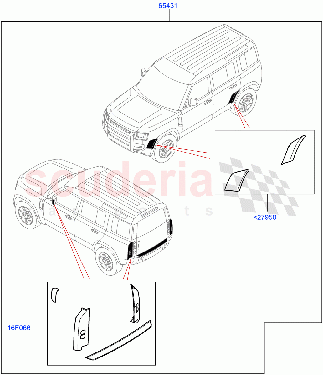 Accessory Pack(Chequered Body Protection Kit)(Standard Wheelbase) of Land Rover Land Rover Defender (2020+) [5.0 OHC SGDI SC V8 Petrol]