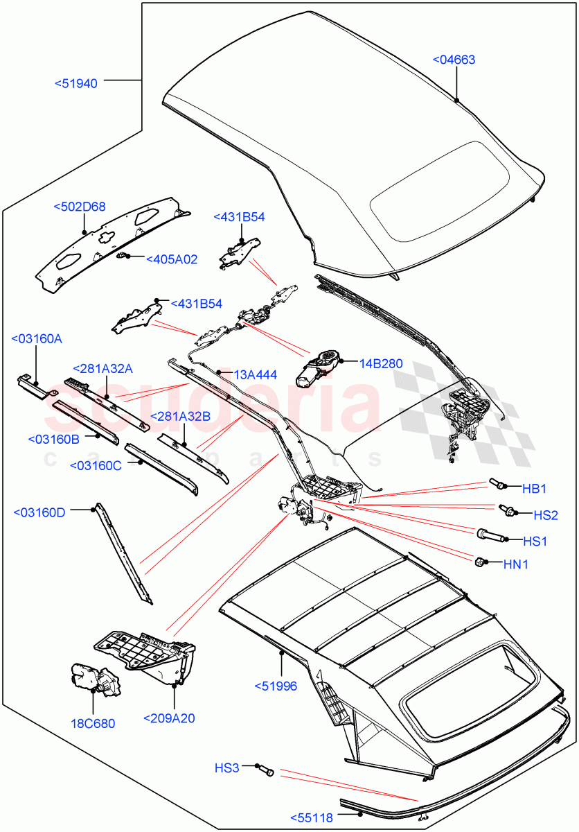 Convertible Roof (2 Door Convertible, Halewood (UK)) of Land Rover Land Rover Range Rover Evoque (2012-2018) [2.0 Turbo Petrol AJ200P]