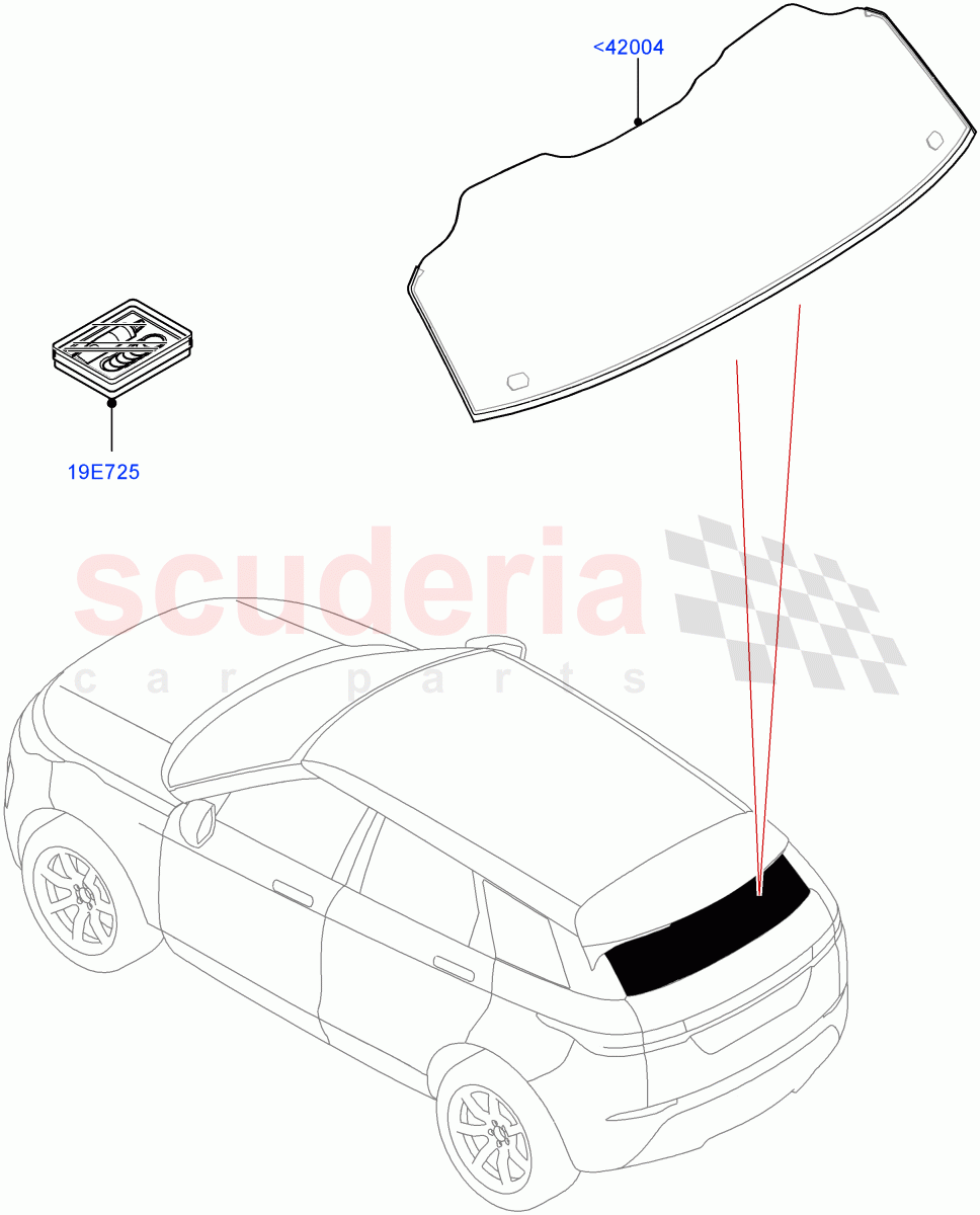 Back Window Glass(Changsu (China)) of Land Rover Land Rover Range Rover Evoque (2019+) [2.0 Turbo Diesel]