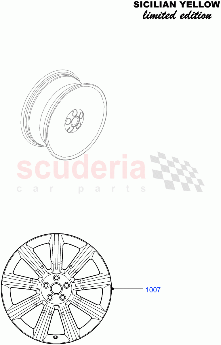 Wheels (Sicilian Yellow Limited Edition, Halewood (UK)) ((V) FROMDH000001) of Land Rover Land Rover Range Rover Evoque (2012-2018) [2.0 Turbo Diesel]