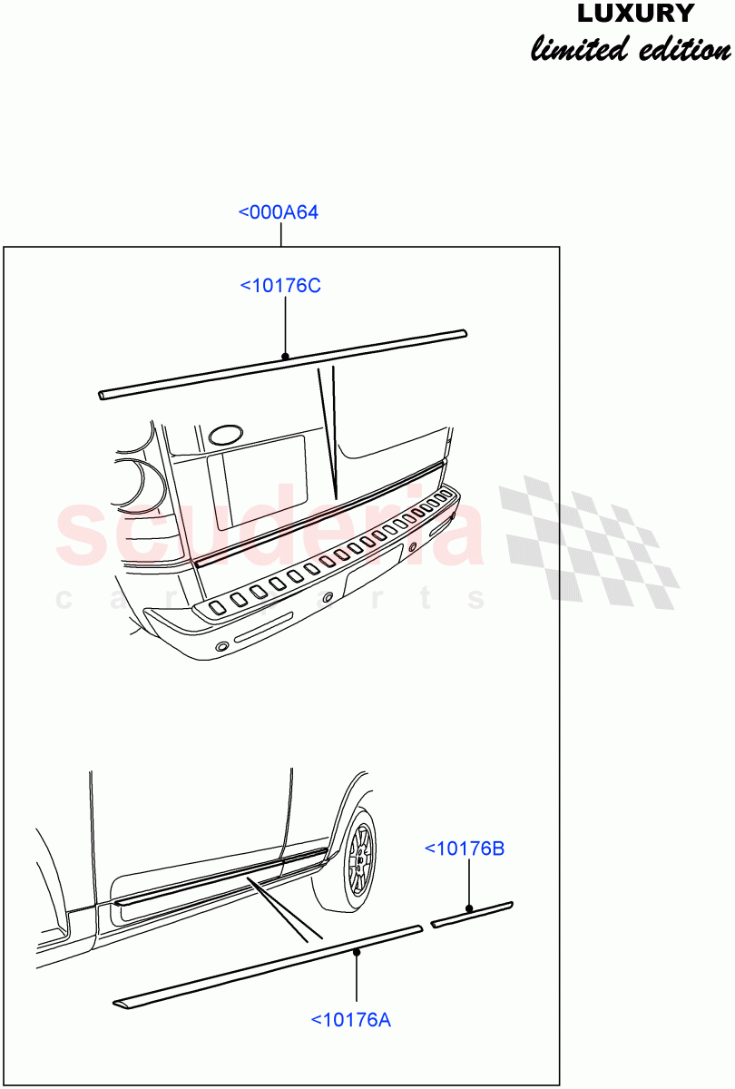 Body Mouldings ((V) FROMCA000001) of Land Rover Land Rover Discovery 4 (2010-2016) [3.0 Diesel 24V DOHC TC]