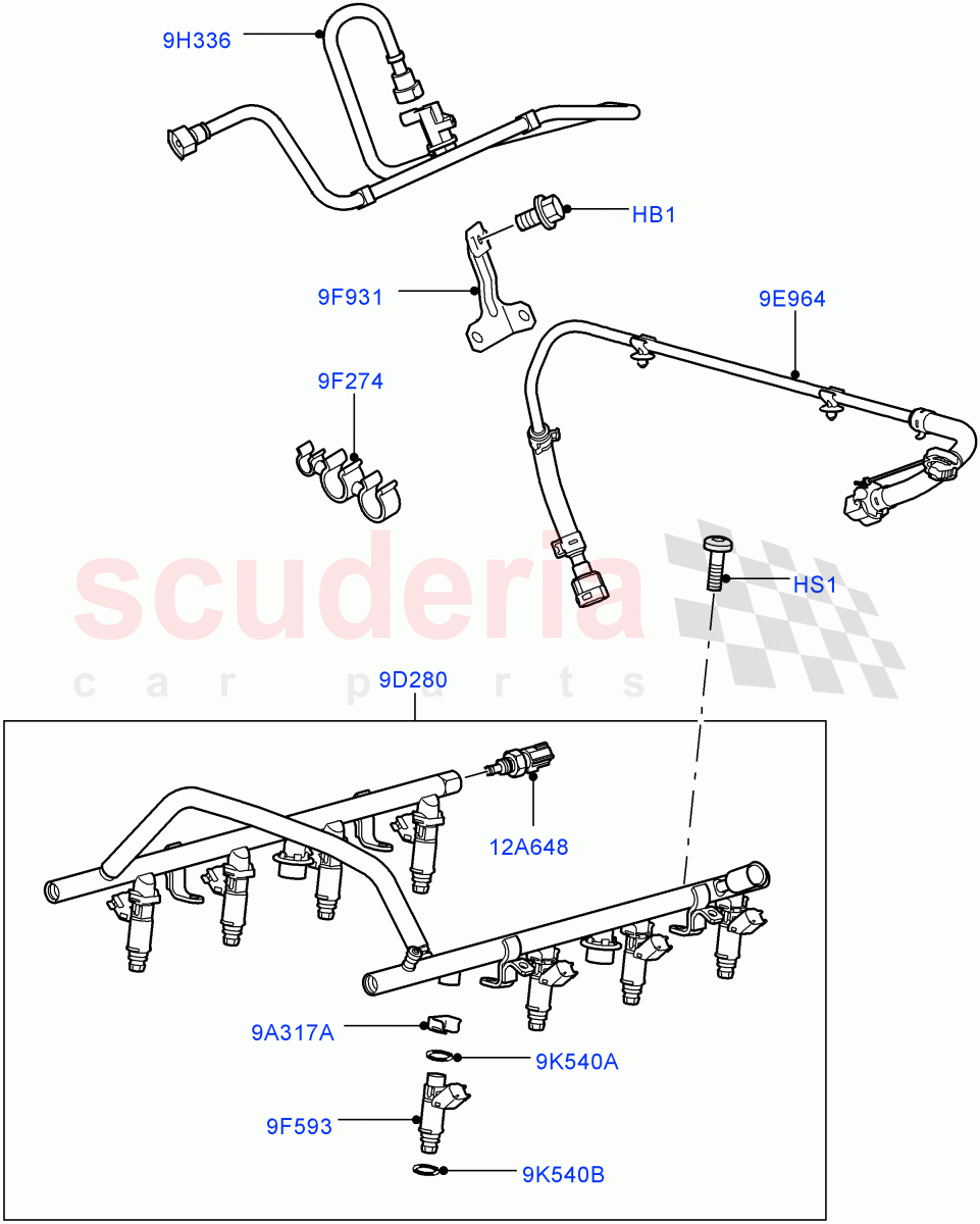 Fuel Injectors And Pipes (AJ Petrol 4.4 V8 EFI (220KW)) of Land Rover Land Rover Range Rover Sport (2005-2009) [4.4 AJ Petrol V8]