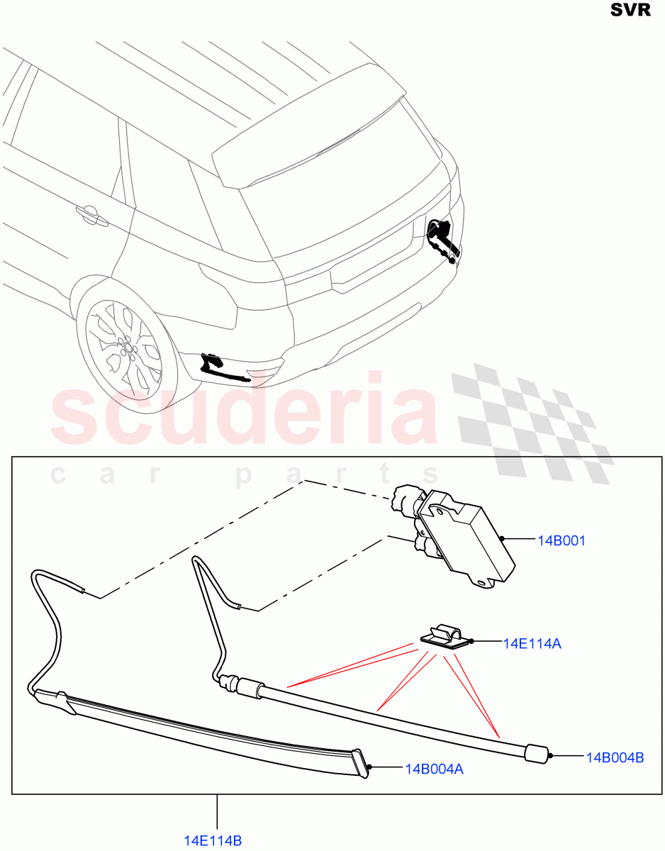 Vehicle Modules And Sensors(Gesture Tailgate System)(Tailgate - Hands Free,SVR Version,SVR)((V)FROMGA000001) of Land Rover Land Rover Range Rover Sport (2014+) [5.0 OHC SGDI SC V8 Petrol]