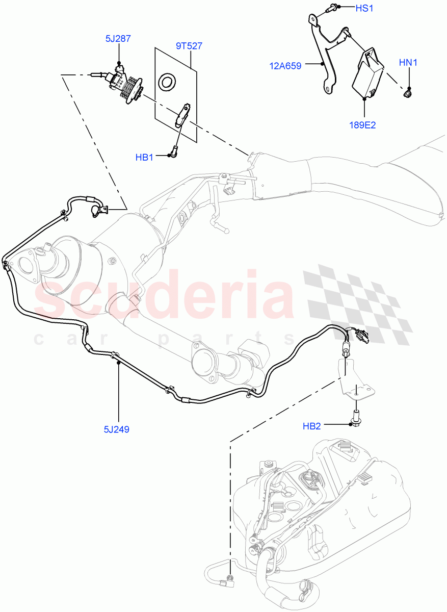 Exhaust Fluid Injection System (Injector and Control Unit) (4.4L DOHC DITC V8 Diesel, With Diesel Exh Fluid Emission Tank) ((V) FROMGA000001) of Land Rover Land Rover Range Rover (2012-2021) [4.4 DOHC Diesel V8 DITC]