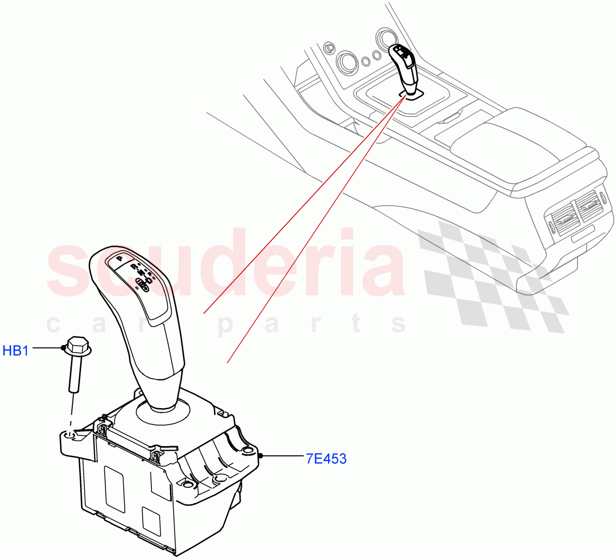 Gear Change-Automatic Transmission (Floor Console) (9 Speed Auto Trans 9HP50, Itatiaia (Brazil)) ((V) FROMLT000001) of Land Rover Land Rover Discovery Sport (2015+) [2.0 Turbo Petrol GTDI]