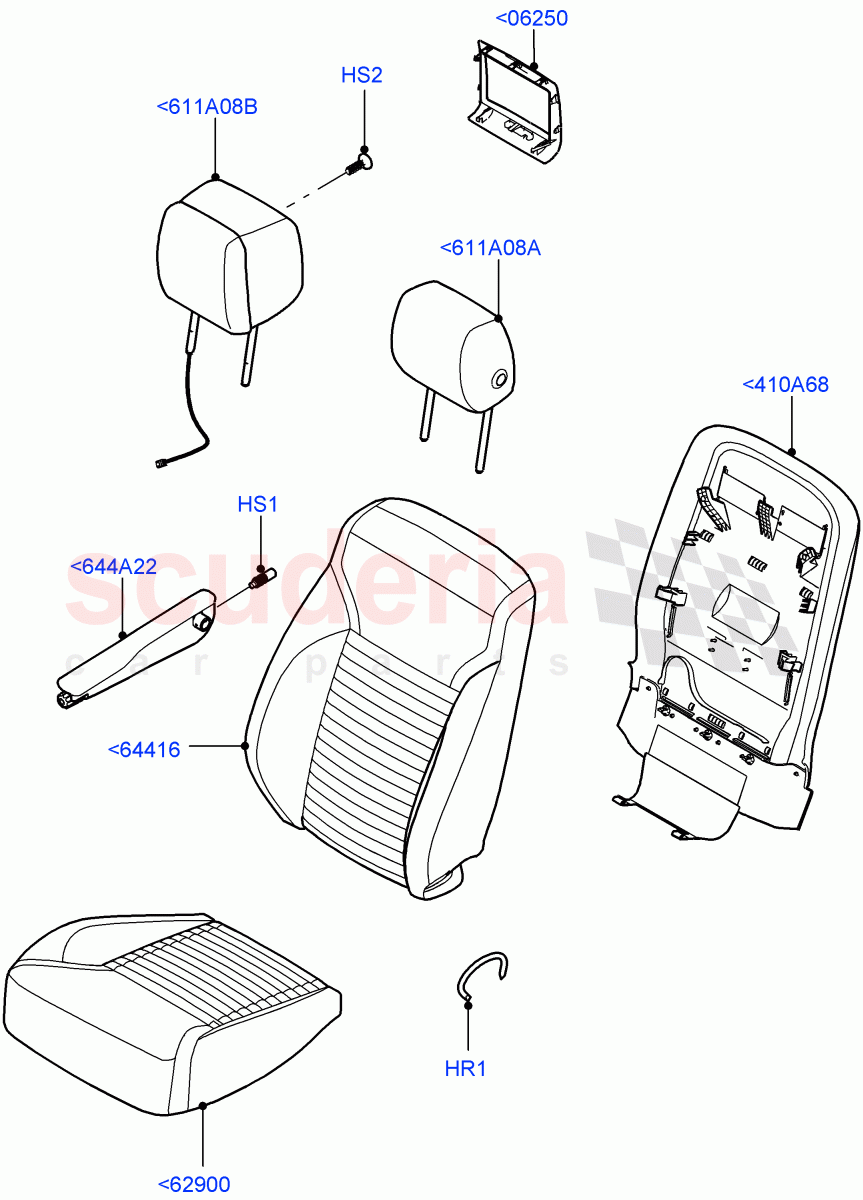 Front Seat Covers(Nitra Plant Build)(Taurus Leather Perforated,With 7 Seat Configuration,With 5 Seat Configuration)((V)FROMM2000001) of Land Rover Land Rover Discovery 5 (2017+) [2.0 Turbo Diesel]