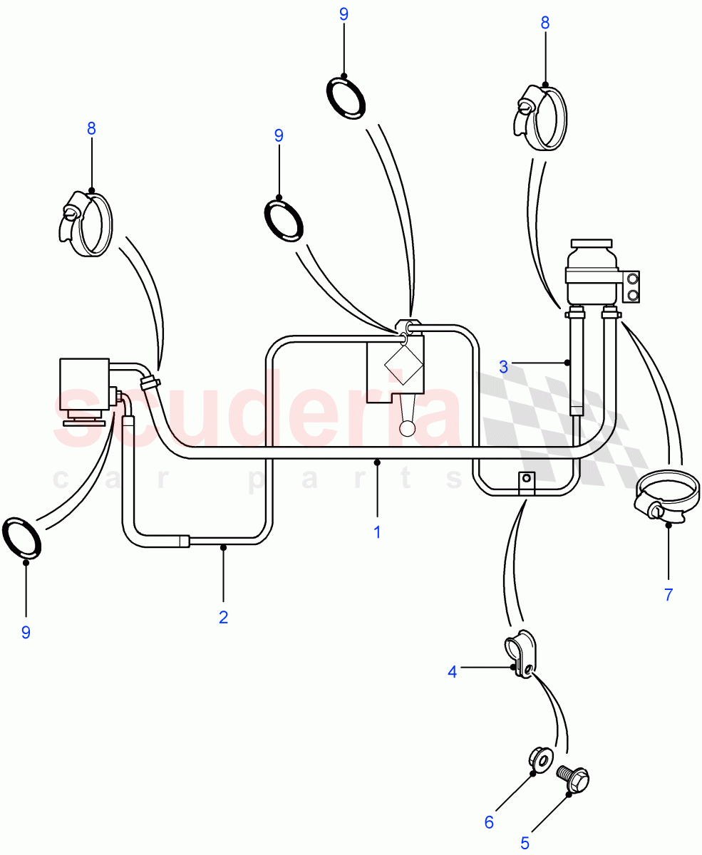 Power Steering Pipes(LHD)((V)FROM7A000001) of Land Rover Land Rover Defender (2007-2016)