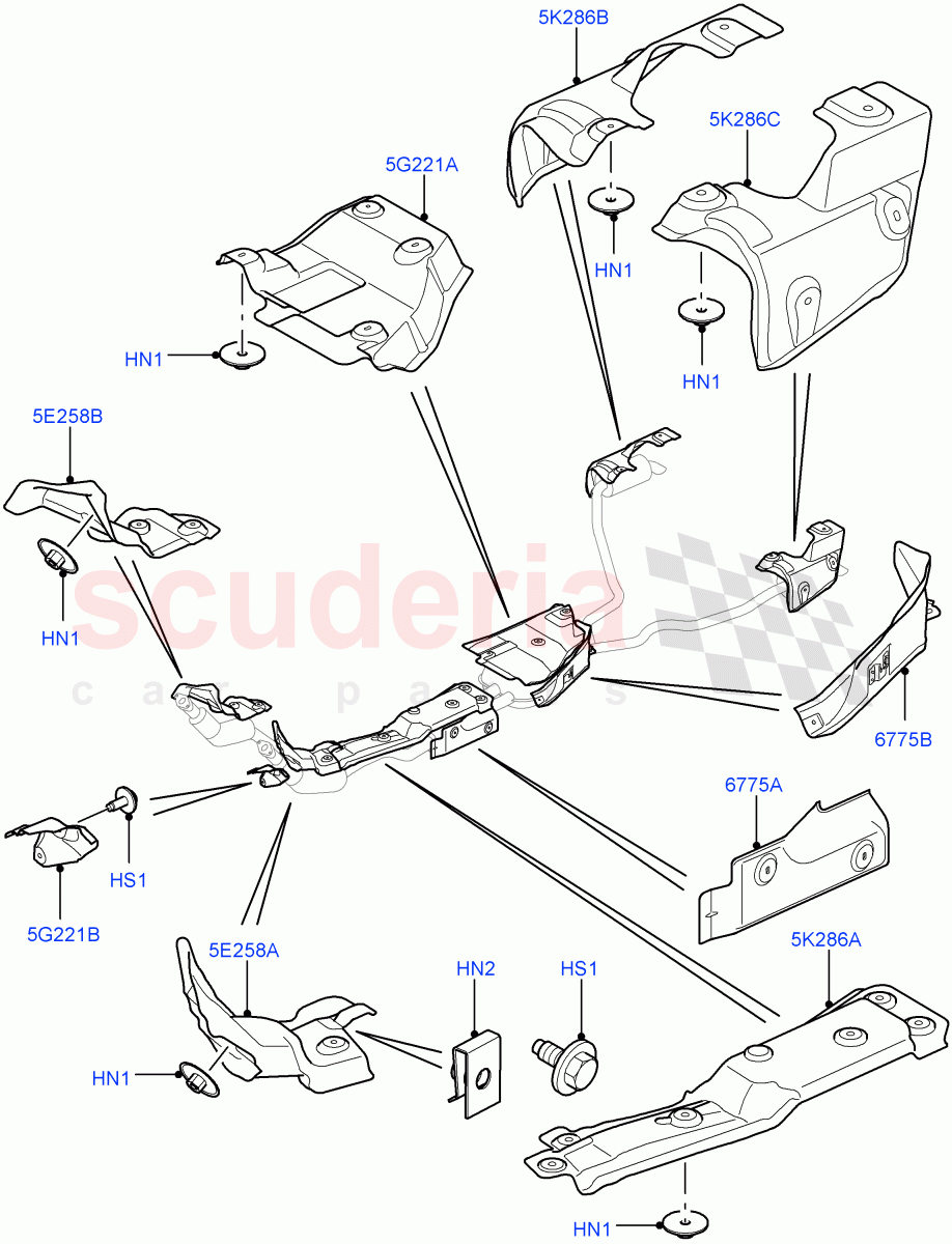 Heat Shields - Exhaust System (5.0L OHC SGDI NA V8 Petrol - AJ133) ((V) FROMAA000001) of Land Rover Land Rover Range Rover Sport (2010-2013) [5.0 OHC SGDI NA V8 Petrol]