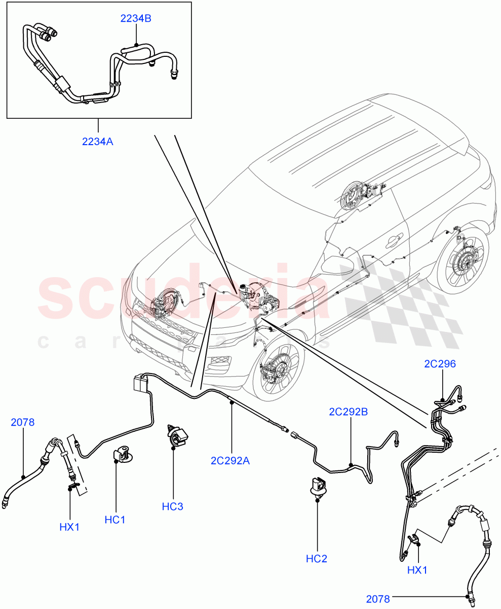 Front Brake Pipes (LHD, Halewood (UK)) ((V) TODH999999) of Land Rover Land Rover Range Rover Evoque (2012-2018) [2.0 Turbo Diesel]