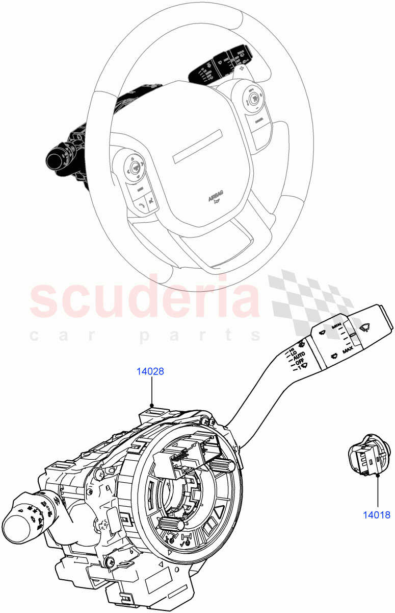 Switches(Steering Column)(Changsu (China)) of Land Rover Land Rover Range Rover Evoque (2019+) [2.0 Turbo Petrol AJ200P]