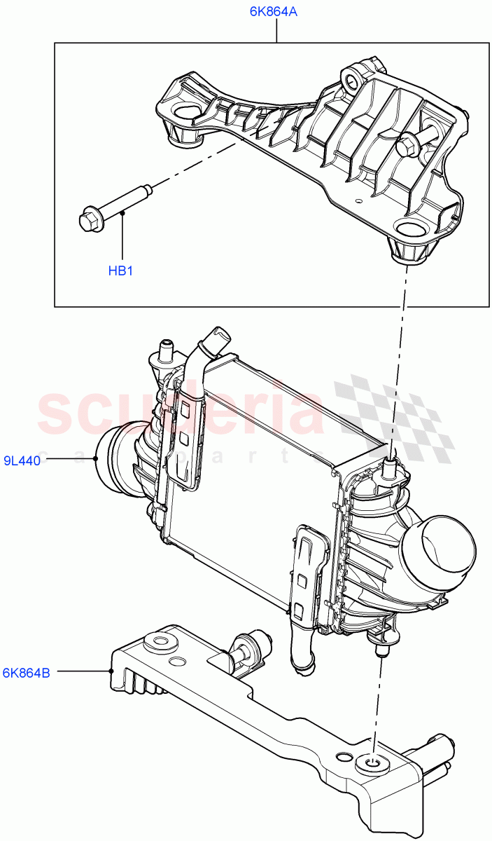 Intercooler/Air Ducts And Hoses(Intercooler)(2.0L AJ200P Hi PHEV)((V)FROMMA000001) of Land Rover Land Rover Range Rover Velar (2017+) [2.0 Turbo Petrol AJ200P]