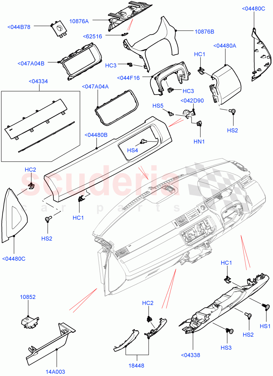 Instrument Panel (Lower) (Itatiaia (Brazil)) ((V) FROMGT000001) of Land Rover Land Rover Range Rover Evoque (2012-2018) [2.0 Turbo Petrol AJ200P]