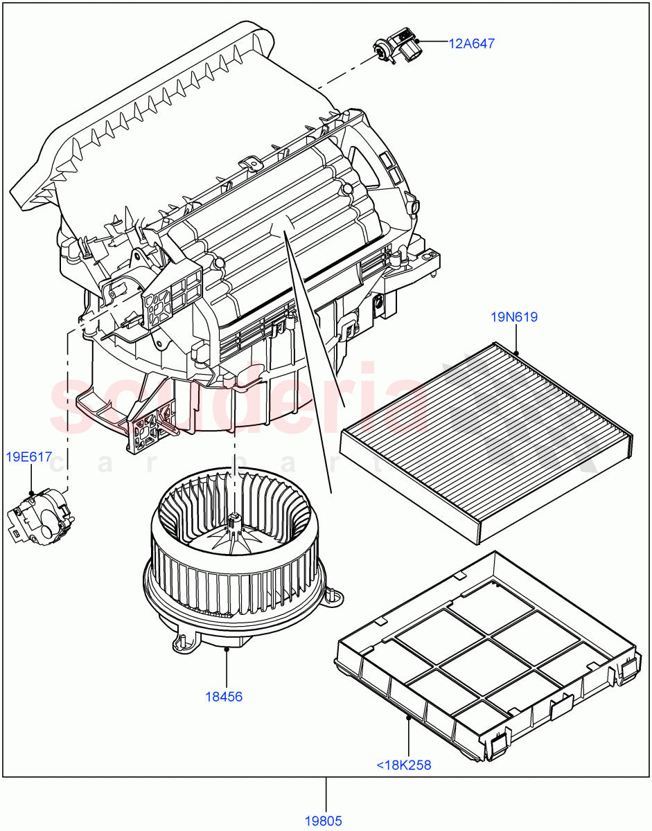 Heater/Air Con Blower And Compnts of Land Rover Land Rover Range Rover (2012-2021) [2.0 Turbo Petrol GTDI]