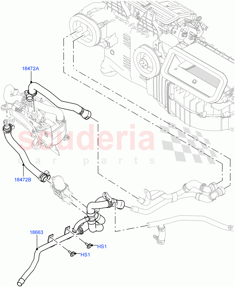 Heater Hoses (Front) (3.0 V6 Diesel, Park Heating With Remote Control) ((V) TOHA999999) of Land Rover Land Rover Range Rover (2012-2021) [3.0 I6 Turbo Petrol AJ20P6]