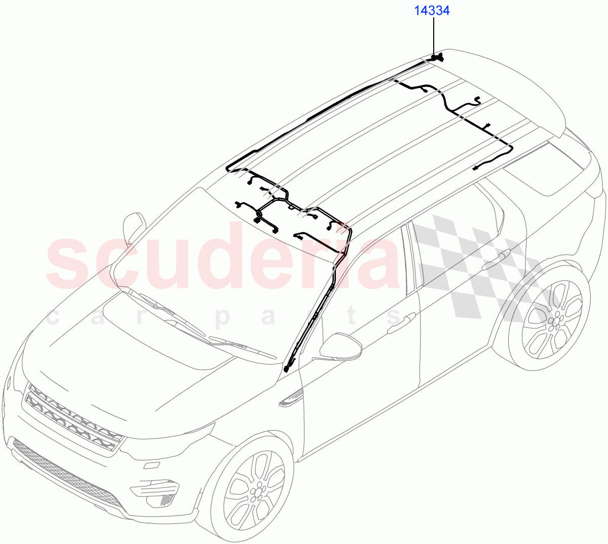 Electrical Wiring - Body And Rear (Roof) (Halewood (UK)) ((V) FROMMH000001) of Land Rover Land Rover Discovery Sport (2015+) [2.0 Turbo Petrol GTDI]
