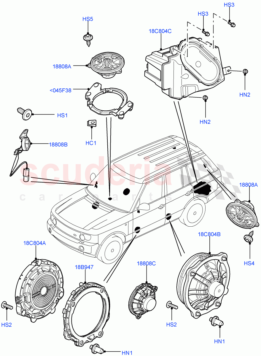 Speakers (With Premium ICE 1200W) ((V) FROMAA000001) of Land Rover Land Rover Range Rover (2010-2012) [3.6 V8 32V DOHC EFI Diesel]
