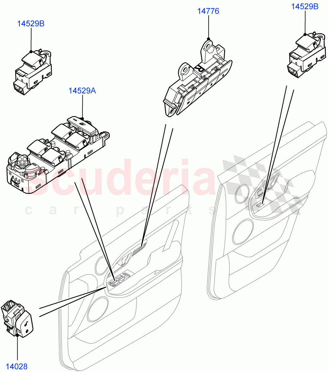 Switches (Door) (Changsu (China)) ((V) FROMEG000001) of Land Rover Land Rover Range Rover Evoque (2012-2018) [2.0 Turbo Diesel]
