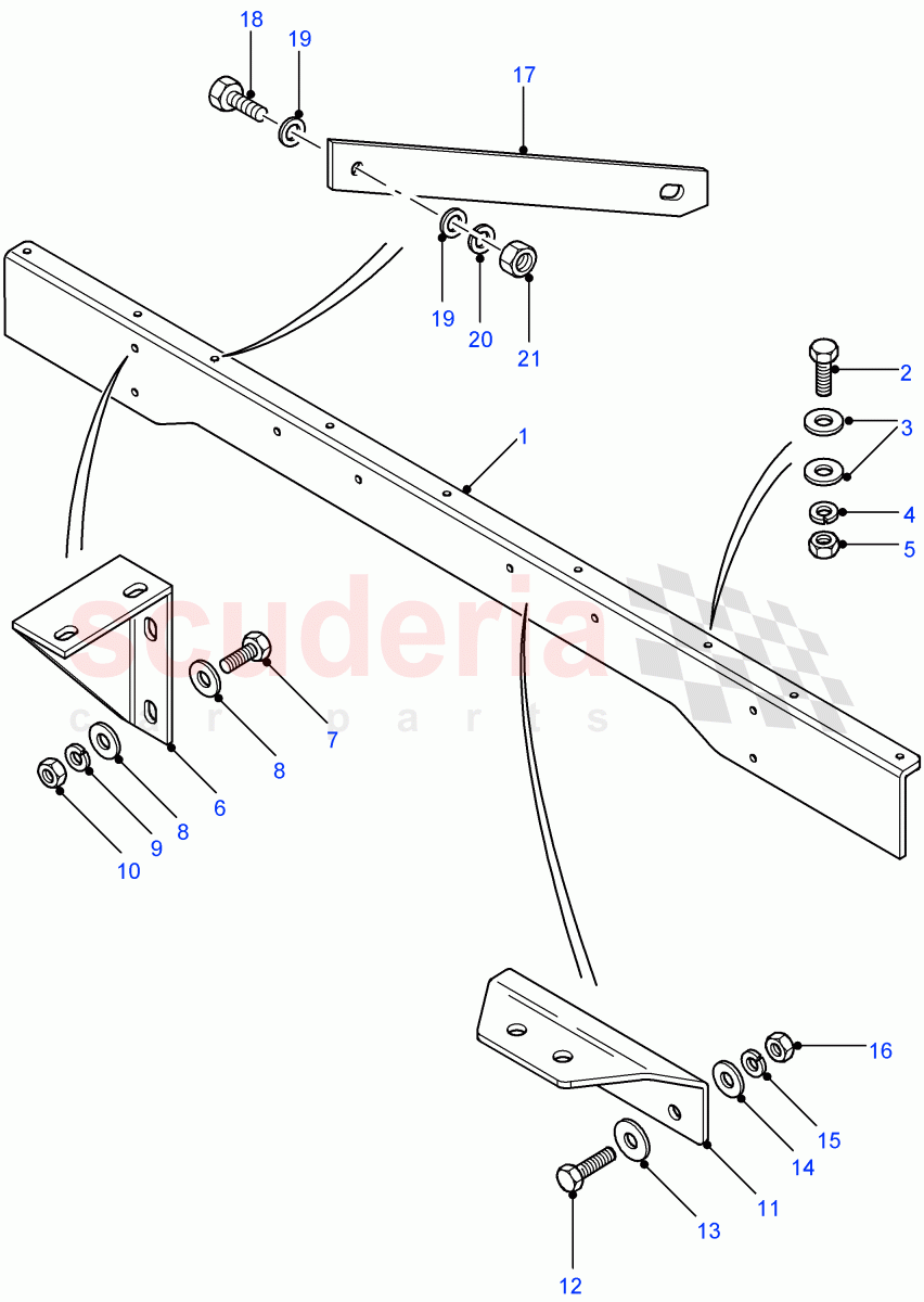 Front Seat - Cab Base Anchorage (Chassis Cab, 110" Wheelbase, High Capacity Pick Up, Chassis Crew Cab, 130" Wheelbase, Crew Cab HCPU) ((V) FROM7A000001) of Land Rover Land Rover Defender (2007-2016)