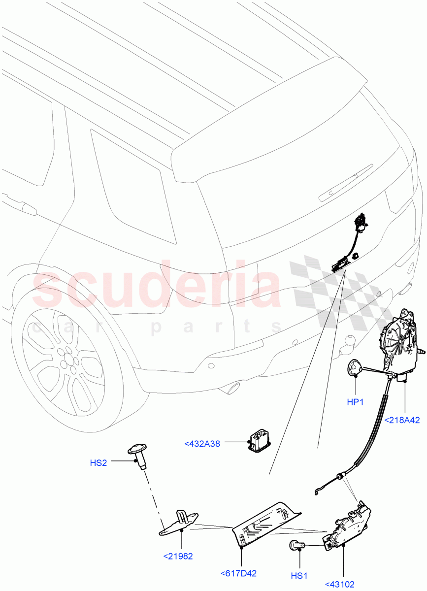 Luggage Compt/Tailgte Lock Controls (Changsu (China)) ((V) FROMFG000001) of Land Rover Land Rover Discovery Sport (2015+) [2.0 Turbo Diesel]