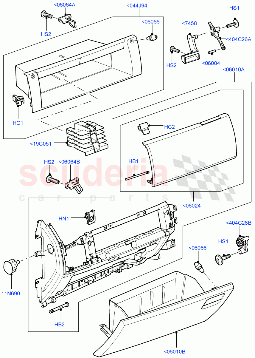 Glove Box ((V) FROMAA000001) of Land Rover Land Rover Range Rover Sport (2010-2013) [3.0 Diesel 24V DOHC TC]