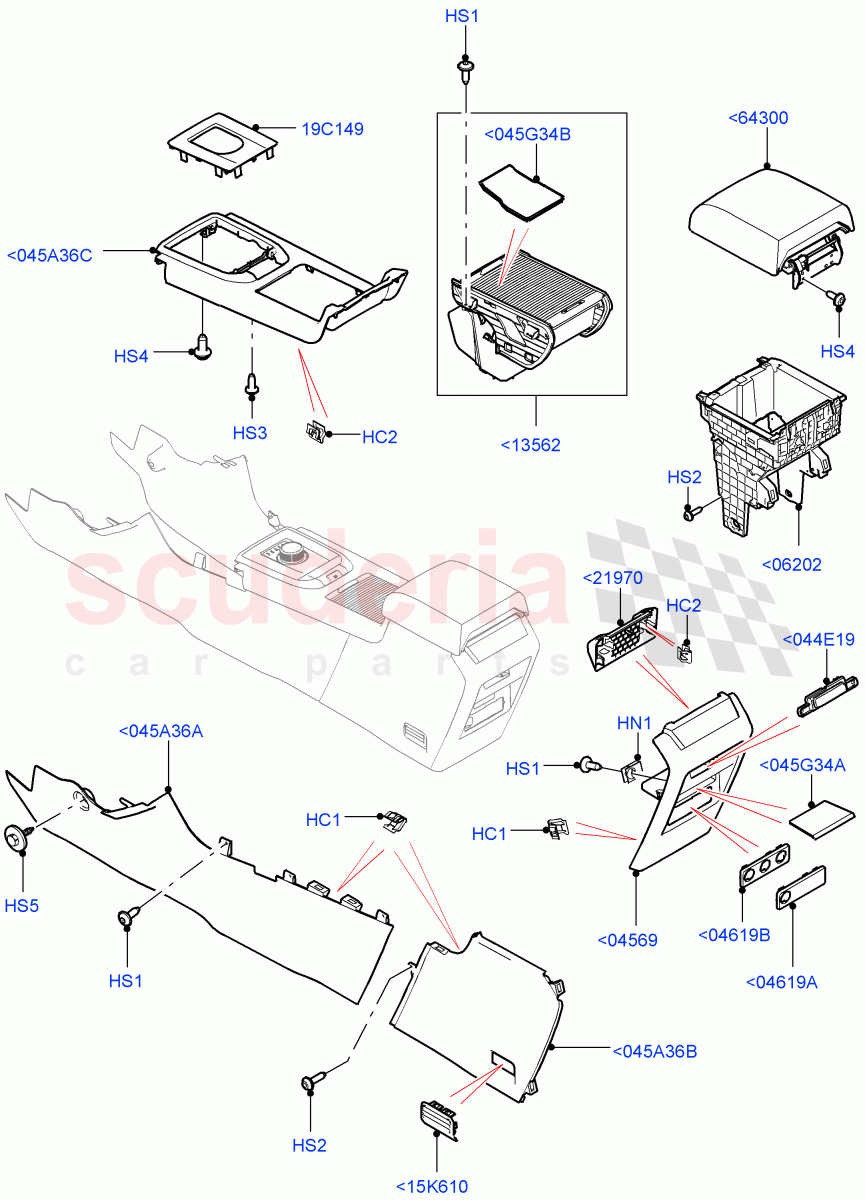 Console - Floor (External Components) (Itatiaia (Brazil), Full Floor Console With Armrest) ((V) FROMGT000001, (V) TOKT999999) of Land Rover Land Rover Discovery Sport (2015+) [1.5 I3 Turbo Petrol AJ20P3]