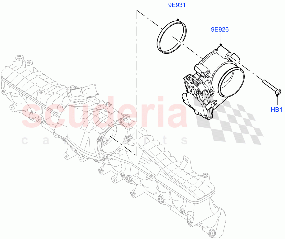 Throttle Housing (Nitra Plant Build) (3.0L AJ20D6 Diesel High) ((V) FROMM2000001) of Land Rover Land Rover Discovery 5 (2017+) [3.0 I6 Turbo Diesel AJ20D6]