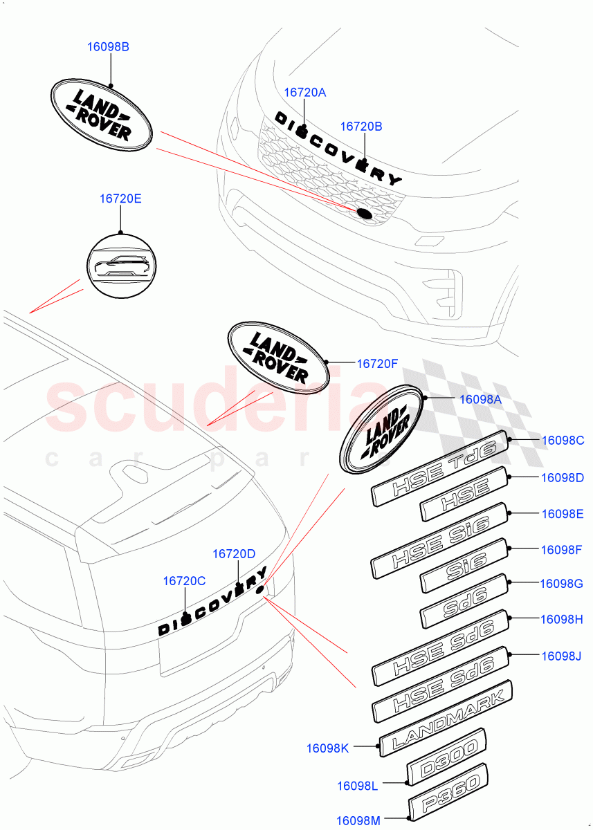 Name Plates(Nitra Plant Build)((V)FROMK2000001) of Land Rover Land Rover Discovery 5 (2017+) [3.0 Diesel 24V DOHC TC]