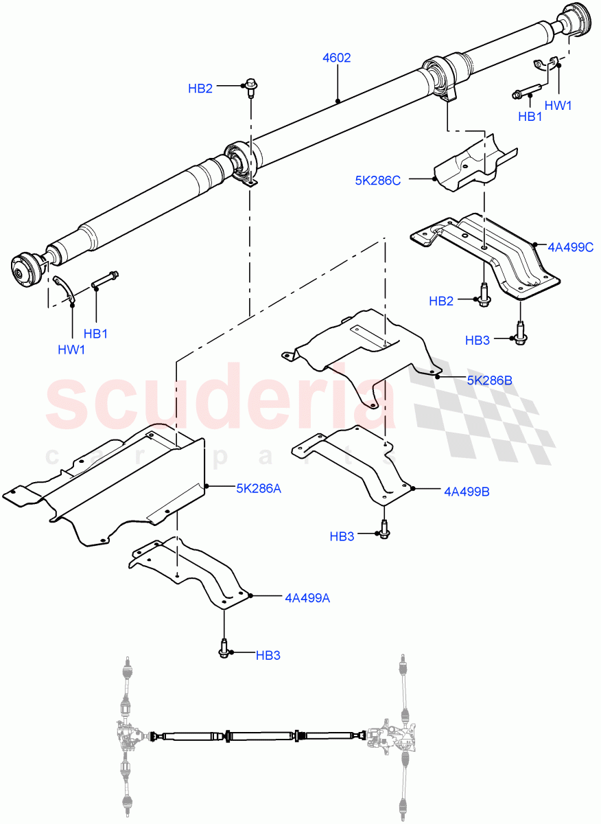 Drive Shaft - Rear Axle Drive (Propshaft) (Itatiaia (Brazil), Dynamic Driveline) ((V) FROMGT000001) of Land Rover Land Rover Range Rover Evoque (2012-2018) [2.0 Turbo Petrol GTDI]
