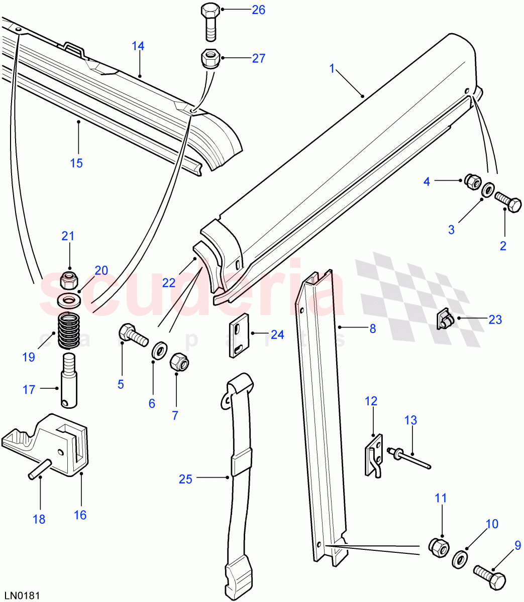Drain Channels-Soft Top (Soft Top) ((V) FROM7A000001) of Land Rover Land Rover Defender (2007-2016)