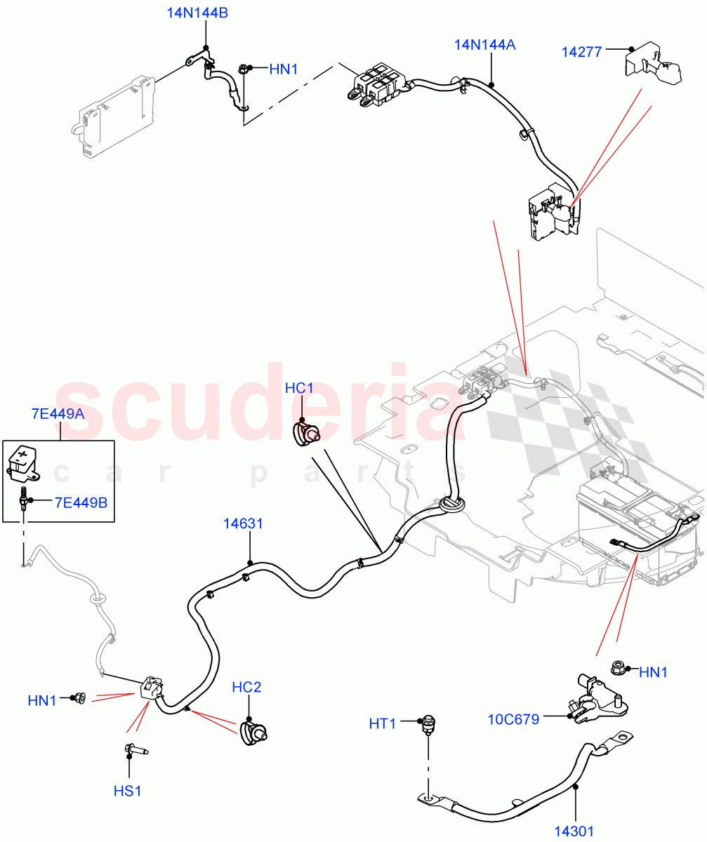 Battery Cables And Horn(Battery Cables)((V)TOGA999999) of Land Rover Land Rover Range Rover Sport (2014+) [2.0 Turbo Petrol AJ200P]