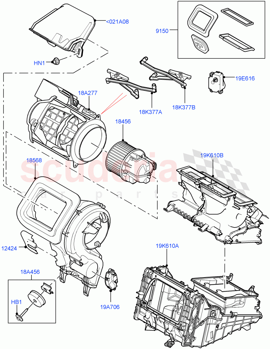 Heater/Air Cond.External Components(Main Unit)(Halewood (UK))((V)FROMLH000001) of Land Rover Land Rover Discovery Sport (2015+) [2.0 Turbo Diesel AJ21D4]