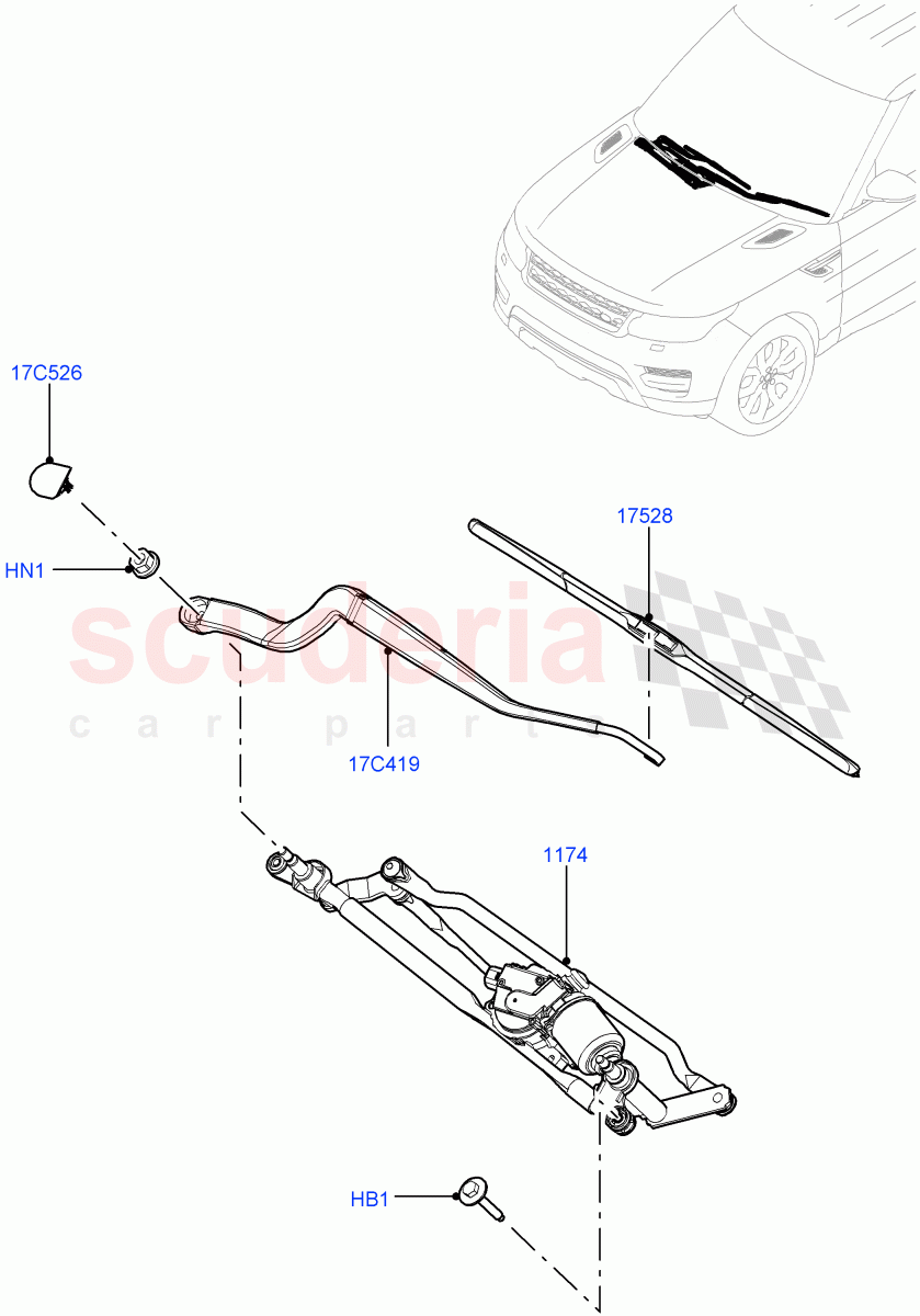 Windscreen Wiper of Land Rover Land Rover Range Rover Sport (2014+) [3.0 DOHC GDI SC V6 Petrol]