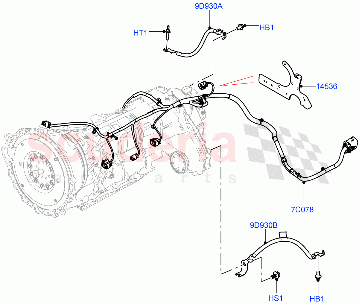 Transmission Harness(Nitra Plant Build)((V)FROMK2000001,(V)TOL2999999) of Land Rover Land Rover Discovery 5 (2017+) [3.0 Diesel 24V DOHC TC]