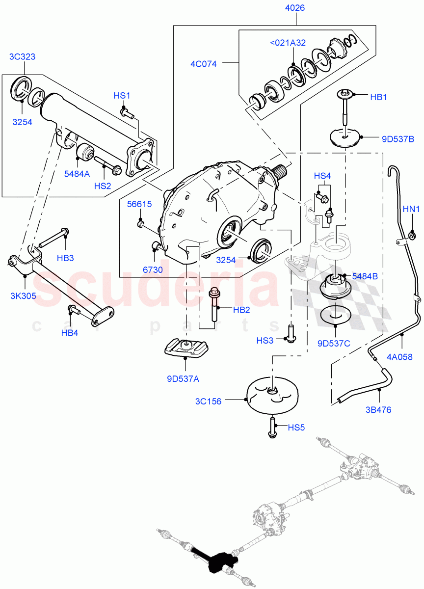 Front Axle Case (2.0L AJ200P Hi PHEV, 2.0L I4 High DOHC AJ200 Petrol, 3.0L AJ20P6 Petrol High, 2.0L I4 DSL HIGH DOHC AJ200, 5.0 Petrol AJ133 DOHC CDA) of Land Rover Land Rover Defender (2020+) [2.0 Turbo Petrol AJ200P]