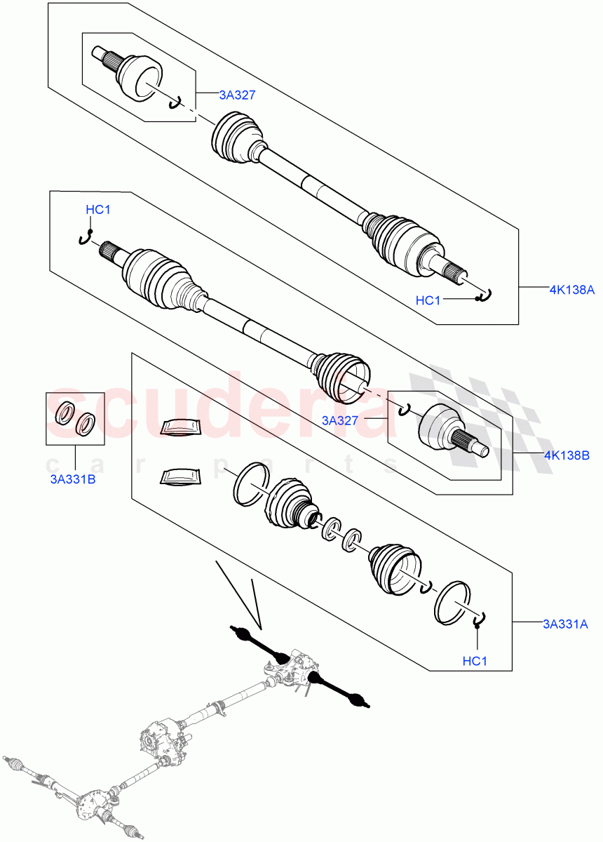 Drive Shaft - Rear Axle Drive (Driveshaft) of Land Rover Land Rover Range Rover (2012-2021) [2.0 Turbo Petrol GTDI]