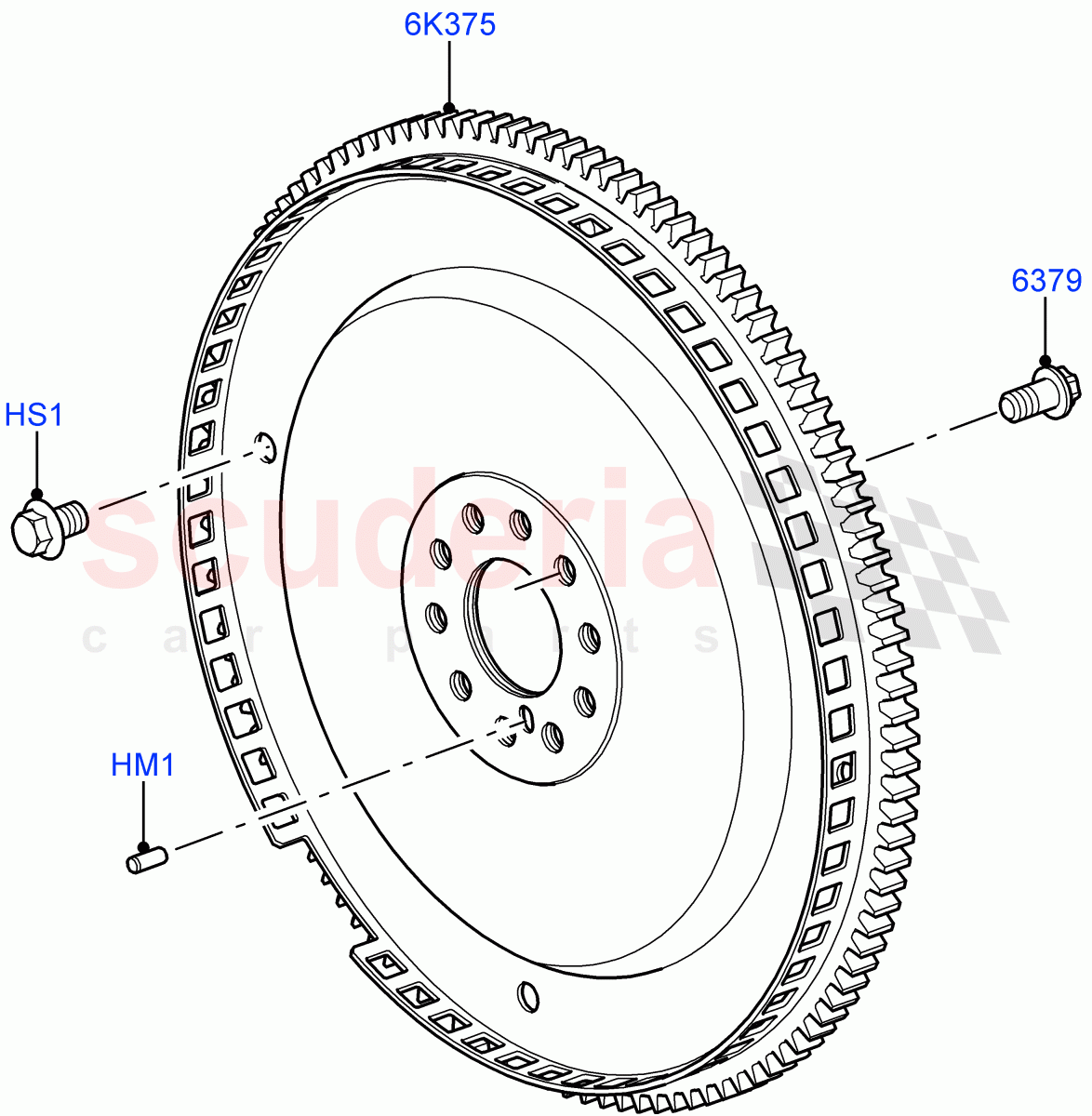 Flywheel(5.0L OHC SGDI NA V8 Petrol - AJ133)((V)FROMAA000001) of Land Rover Land Rover Range Rover (2010-2012) [5.0 OHC SGDI NA V8 Petrol]