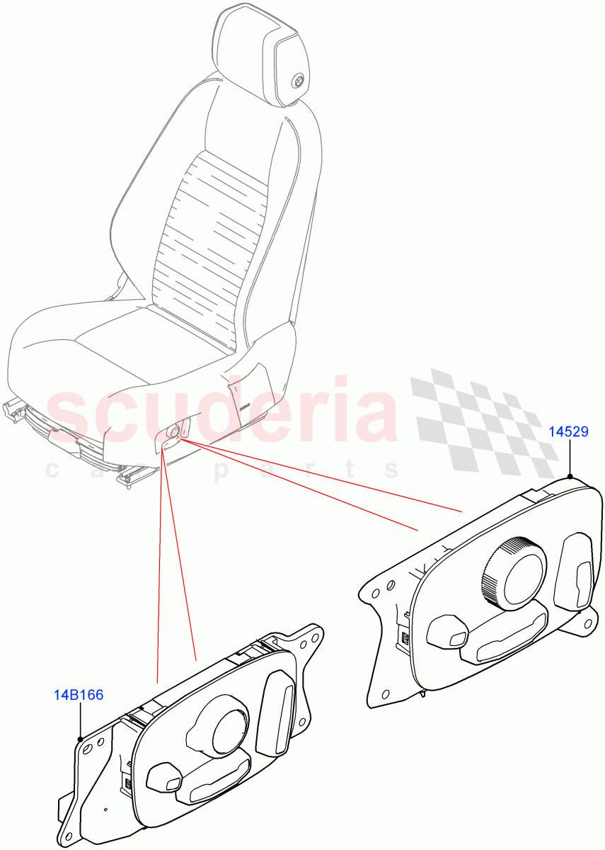 Switches (Seats) (Less Seat Adjuster, Halewood (UK), Seat Cushion Power Fore/Aft, Seat Cushion Power Height) ((V) FROMLH000001) of Land Rover Land Rover Discovery Sport (2015+) [2.0 Turbo Diesel AJ21D4]