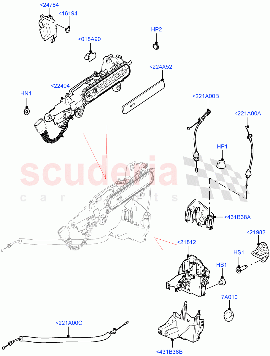 Front Door Lock Controls (Changsu (China)) of Land Rover Land Rover Range Rover Evoque (2019+) [1.5 I3 Turbo Petrol AJ20P3]