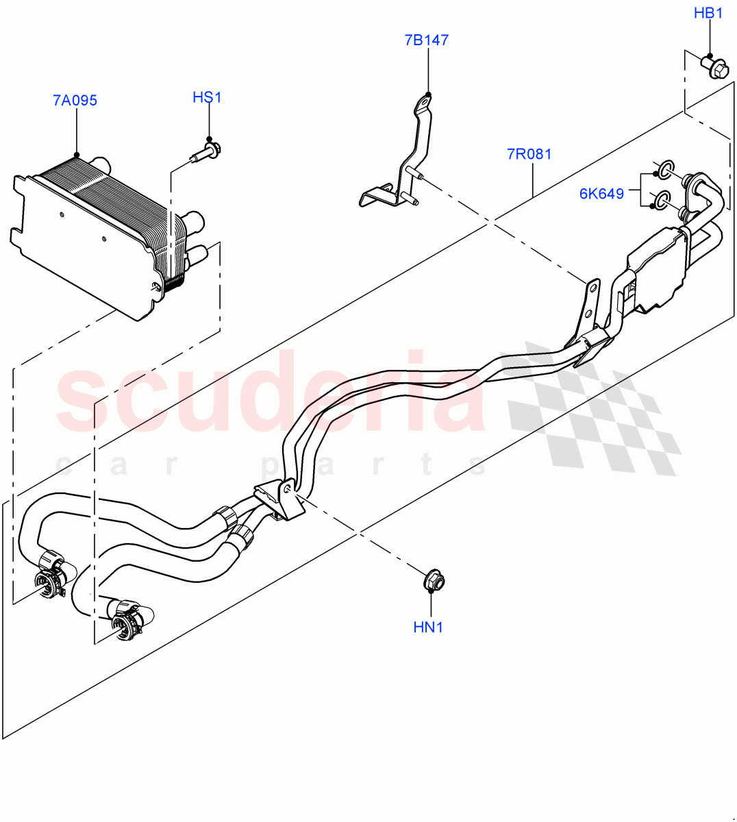 Transmission Cooling Systems (Nitra Plant Build) (2.0L I4 DSL HIGH DOHC AJ200, 8 Speed Auto Trans ZF 8HP70 4WD) ((V) FROMK2000001) of Land Rover Land Rover Defender (2020+) [3.0 I6 Turbo Diesel AJ20D6]