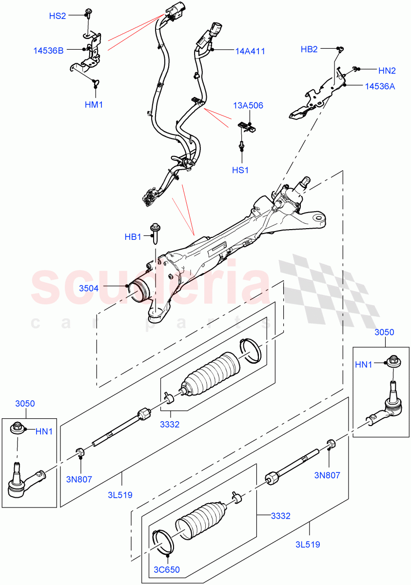Steering Gear (Front) (RHD) of Land Rover Land Rover Range Rover (2022+) [3.0 I6 Turbo Diesel AJ20D6]