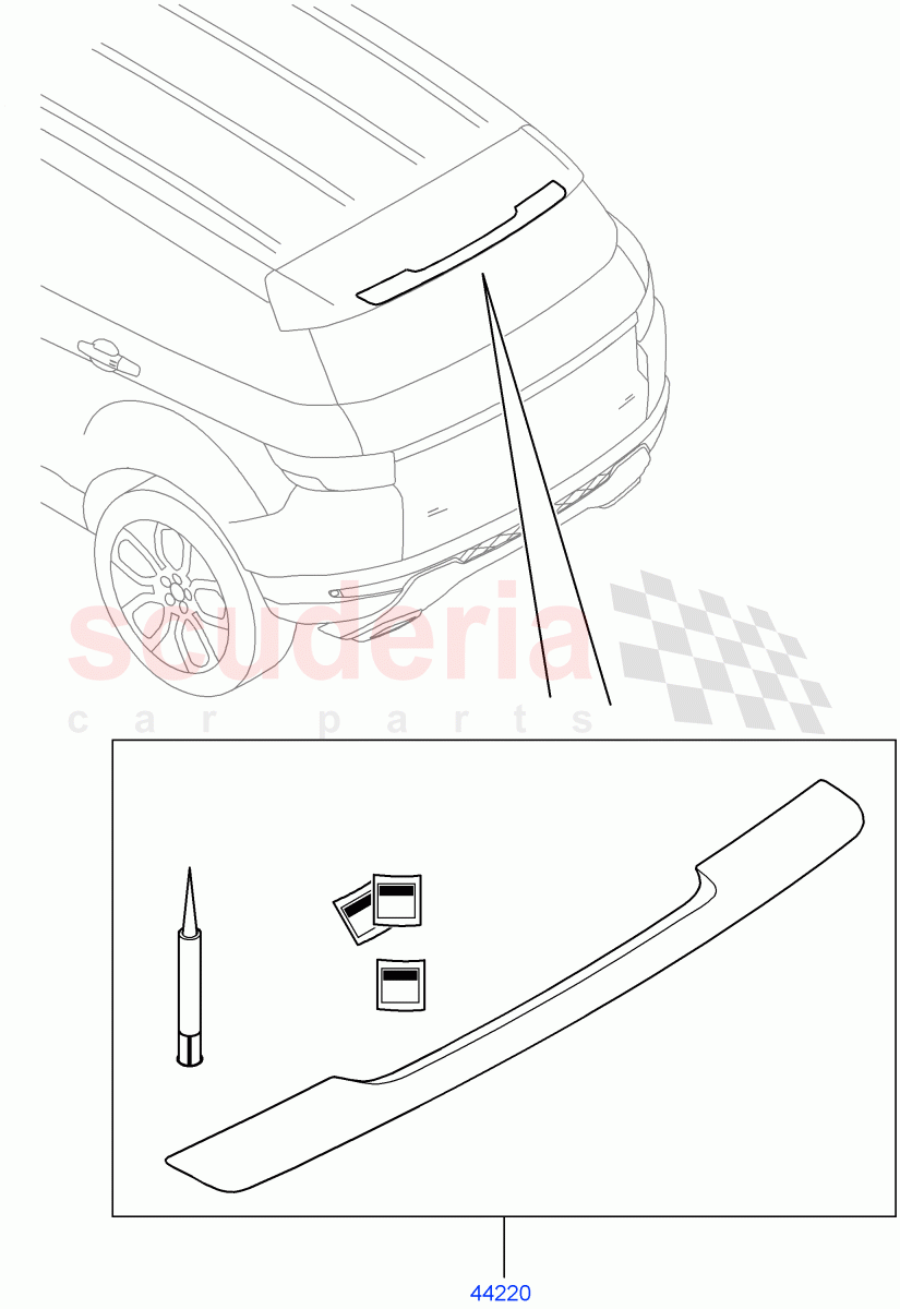 Exterior Body Styling Items (Spoiler) (Halewood (UK), Itatiaia (Brazil)) ((V) FROMDH000001) of Land Rover Land Rover Range Rover Evoque (2012-2018) [2.0 Turbo Petrol GTDI]