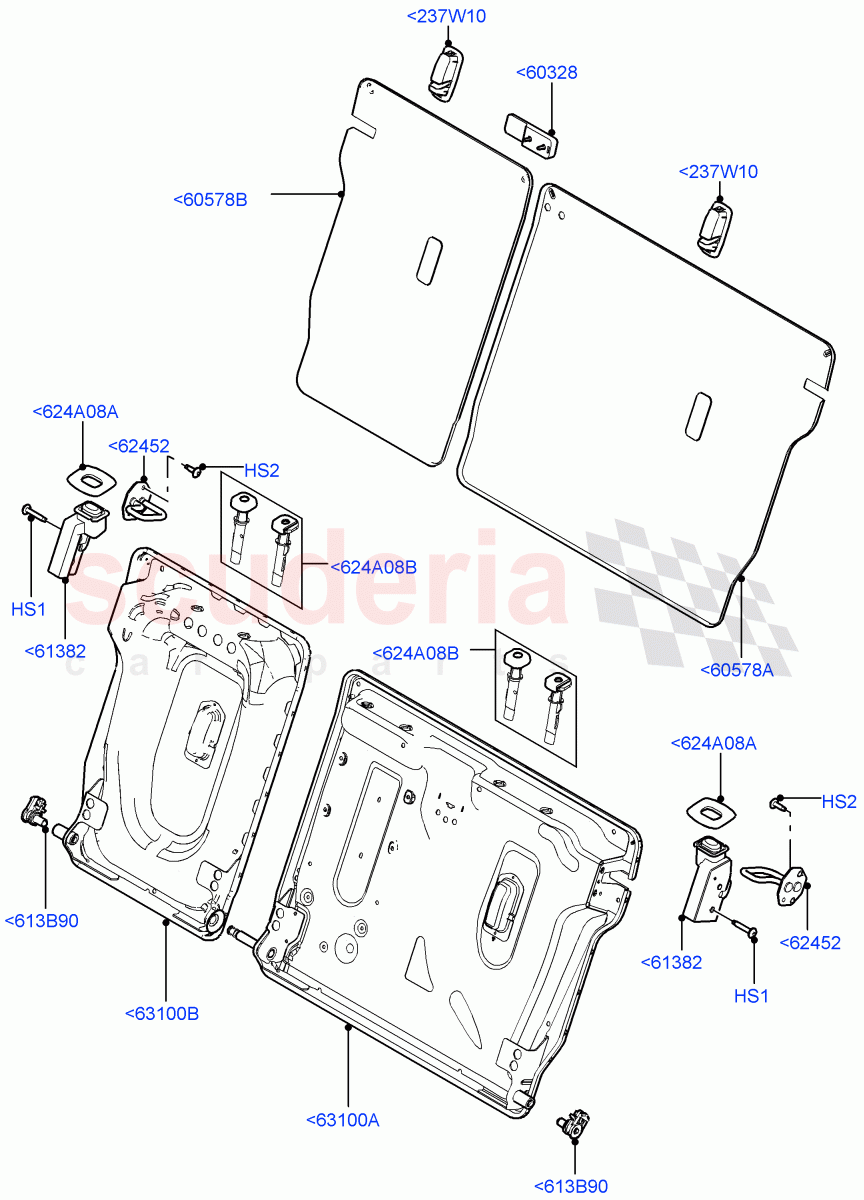 Rear Seat Back(3 Door,Halewood (UK),With 2 Rear Small Individual Seats,With 2 Individual Second Row Seats) of Land Rover Land Rover Range Rover Evoque (2012-2018) [2.0 Turbo Diesel]