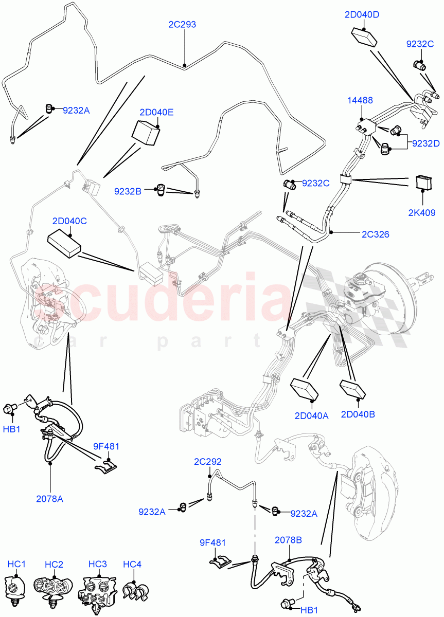 Front Brake Pipes (With Petrol Engines, LHD) of Land Rover Land Rover Range Rover (2012-2021) [2.0 Turbo Petrol GTDI]