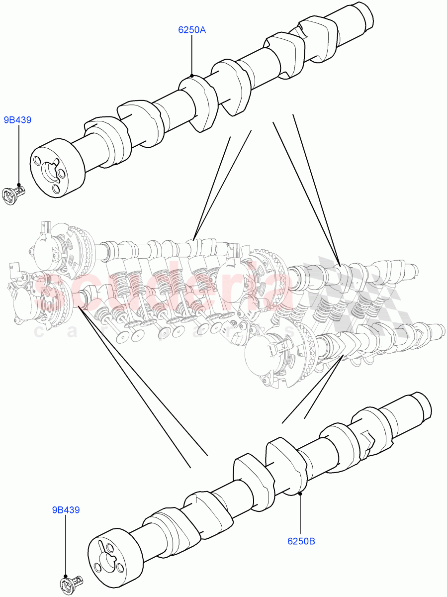 Camshaft (Solihull Plant Build) (3.0L DOHC GDI SC V6 PETROL) ((V) FROMEA000001) of Land Rover Land Rover Range Rover (2012-2021) [3.0 DOHC GDI SC V6 Petrol]