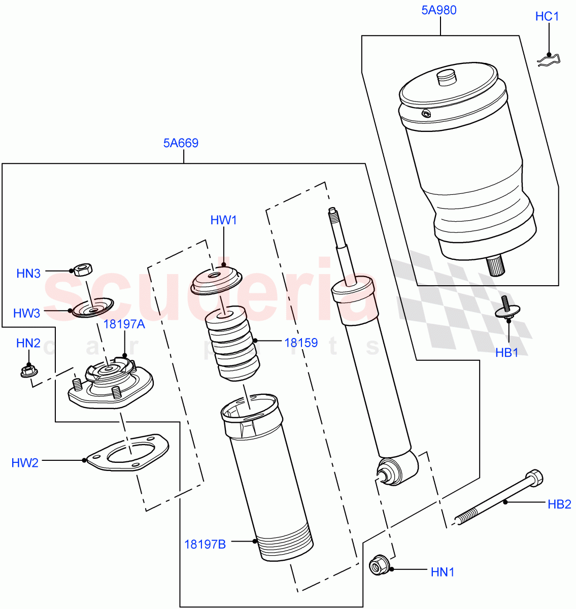 Rear Springs And Shock Absorbers(Less Adaptive Damping)((V)FROMAA000001) of Land Rover Land Rover Range Rover (2010-2012) [5.0 OHC SGDI NA V8 Petrol]