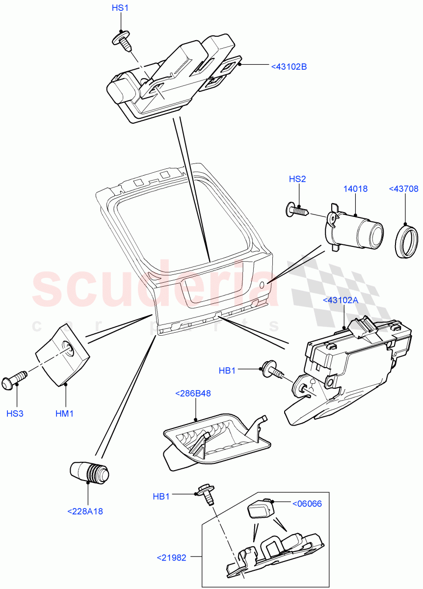 Luggage Compt/Tailgte Lock Controls ((V) TO9A999999) of Land Rover Land Rover Range Rover Sport (2005-2009) [2.7 Diesel V6]