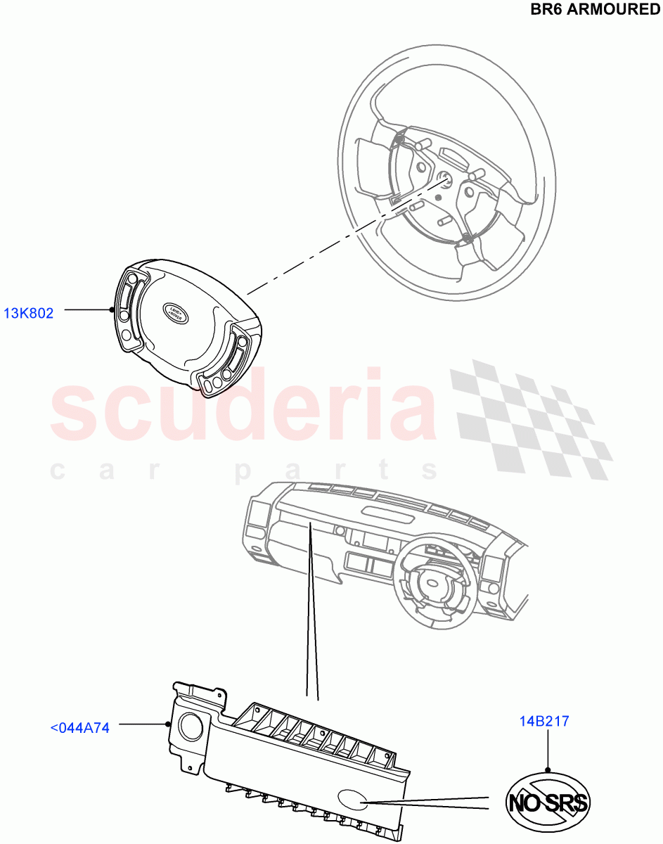 Airbag System (With B6 Level Armouring) ((V) FROMAA000001) of Land Rover Land Rover Range Rover (2010-2012) [5.0 OHC SGDI NA V8 Petrol]